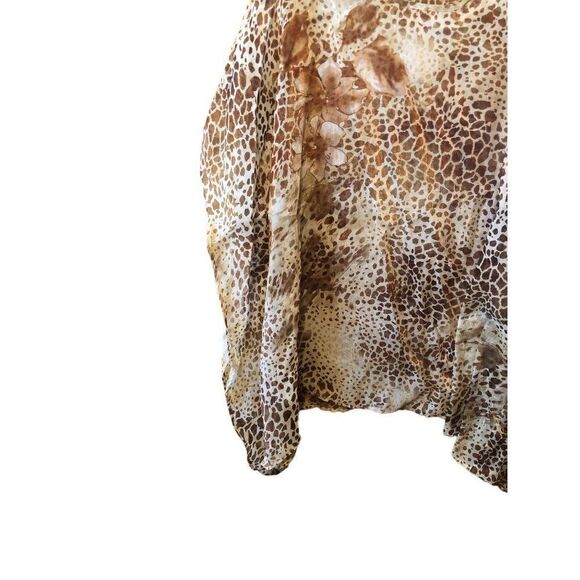 Maggie Barnes Catherines Sheer Shawl Poncho Kaftan Leopard Women Plus Size 2x - Picture 5 of 5